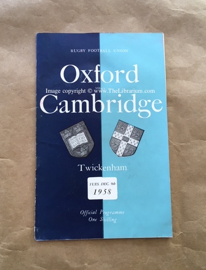 Image for Rugby Football Union, Oxford versus Cambridge, Twickenham, Tues. Dec. 9th 1958, Official Programme