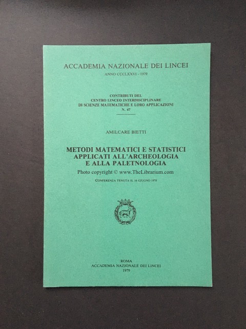 Image for Metodi Matematici e Statistici Applicati all'Archeologia e alla Paletnologia