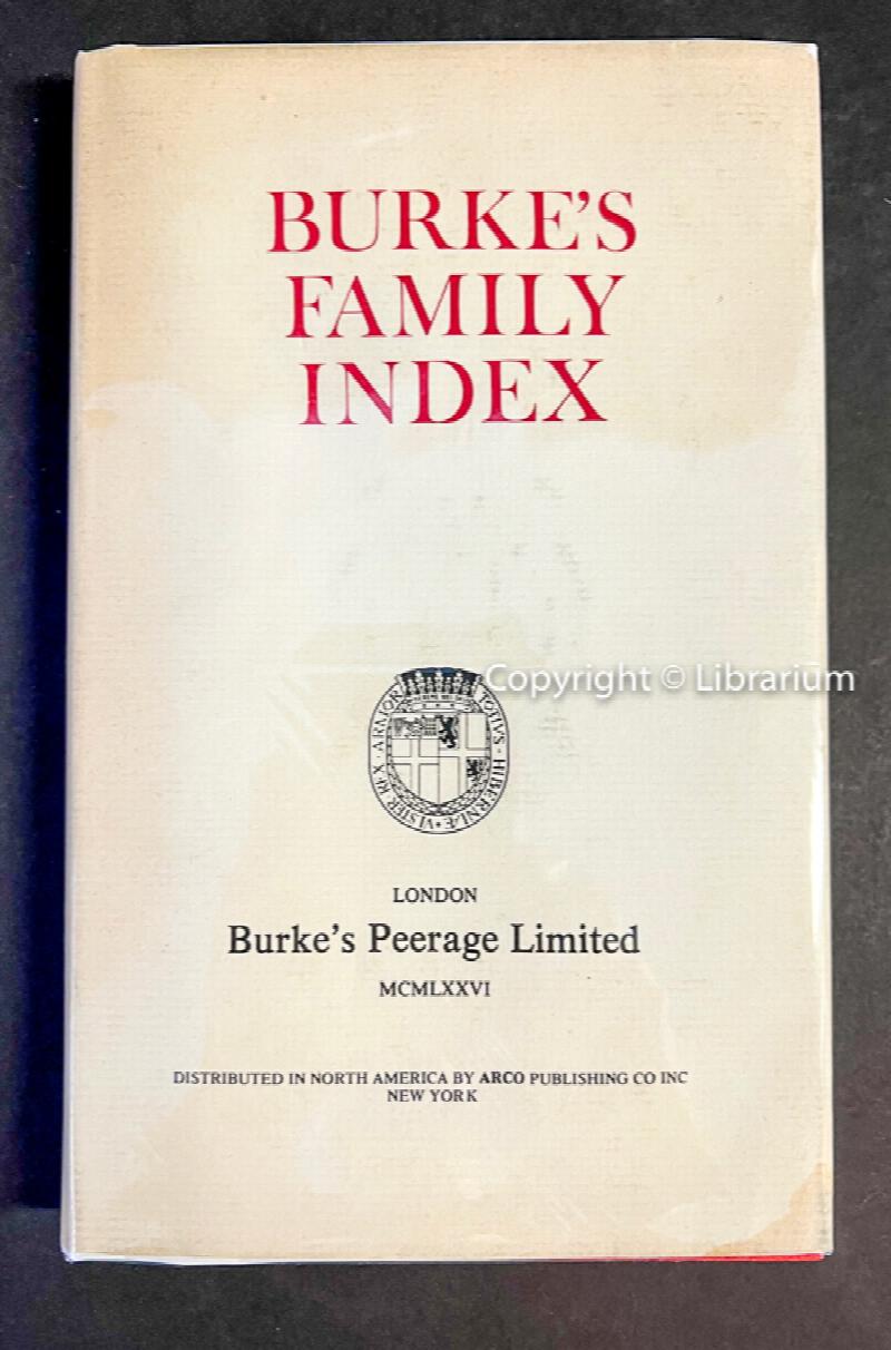 Image for Burke's Family Index